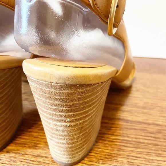 Crown by BORN | Leather Sling Back Metallic Block Heeled Sandals Size 9 - Picture 10 of 15